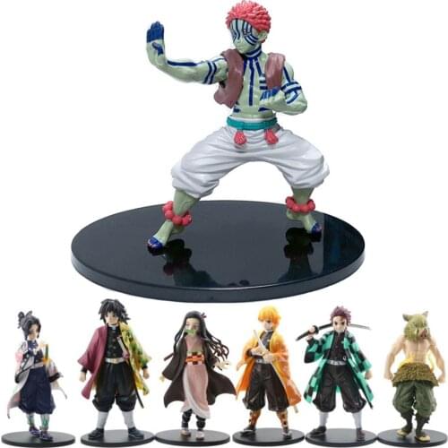 Anime Demon Slayer Figure Kamado Tanjirou Nezuko Action Figures PVC Model Toys Zenitsu Figurine Inosuke Kimetsu No Yaiba Figura
