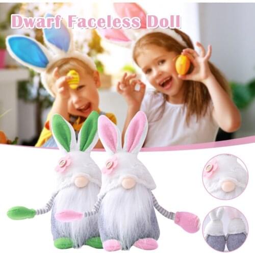 Easter Bunny Decoration Flannel Easter Faceless Doll Easter Plush Dwarf Family Party Decor Festival Ornaments Childrens Toys SD