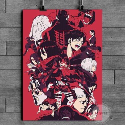 Anime Eren Jaeger Attack on Titan Poster Pictures Home Manga Decoration Paintings Canvas HD Prints Wall Art Modular Living Room