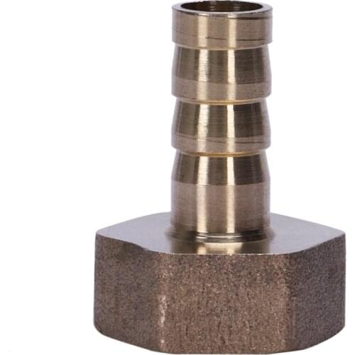 GTBL Gold Brass Fitting 10mm Hose Barb 1/2" NPT Female Thread Straight Connector