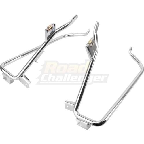 Motorcycle Chrome Saddlebags Saddle Bags Brackets Support For Harley Touring Road Street Glide Ultra FLTR FLHX 2009-2013