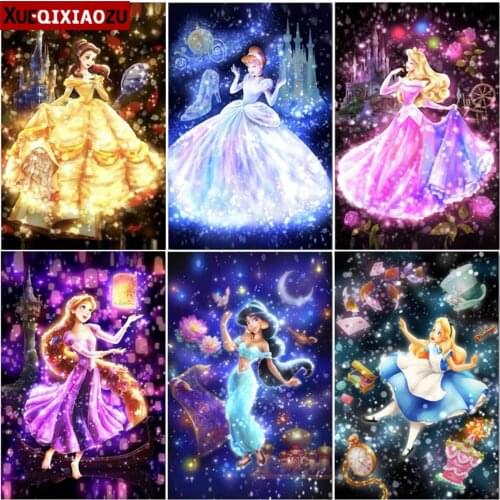 Disney Mosaic Cartoon Princess Diamond Embroidery Paintings Cross Stitch Full Square/Round Home Decoration Gift Wall Collage Kit
