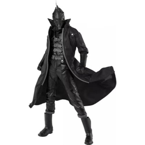 CC224 F 1/6 Male Black Leather Overcoat Coat Windbreaker Clothing Suits Model