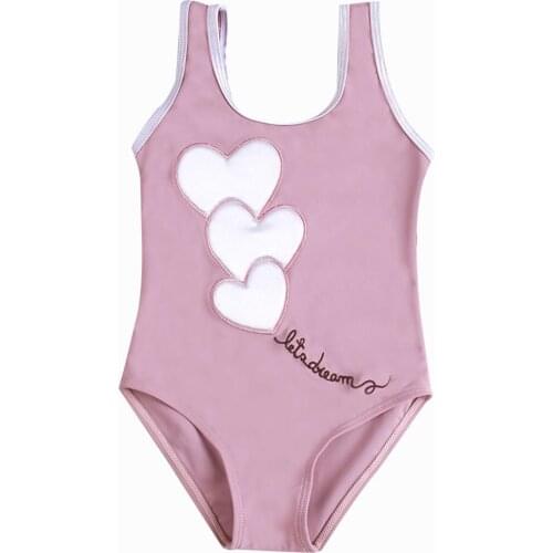 New Bikini Baby Girl Toddler Baby Kids Girls Love Heart Print One-piece Bathing Beach Swimwear Bimba Купальник Для Девочек