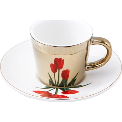 New Arrival Creative Rose mirror reflection cup Coffee mugs Breakfast Milk cup for girl friend Valentines Day