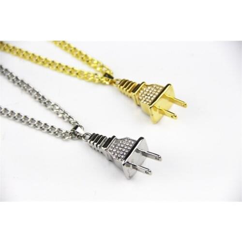 Fashion Jewelry Crystal Charm Hip Hop Plug the necklace Pendant Necklace For Men And Women