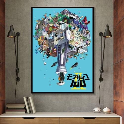 Printed Pictures Home Decoration Wall Art Mob Psycho 100 Nordic Style Japan Anime Poster Canvas Painting Living Room