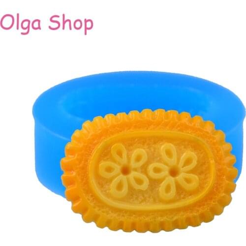 QYL120 27.5mm Flower Butter Cookie Silicone Mold - Dessert Fondant Sugarcraft Candy Chocolate Resin Handmade Polymer Clay Mould