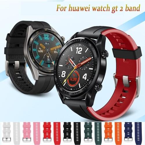 22mm Silicagel For Huawei Watch gt 2 Band 46mm Straps For Galaxy Active 46mm HONOR Magic strap Bracelet GT2 Wristwatch Watchband