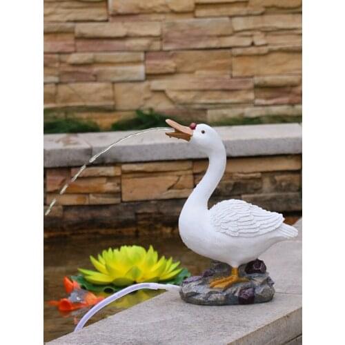 Garden courtyard villa simulation animal white goose water spray/creative resin outdoor fish pond landscape decoration model