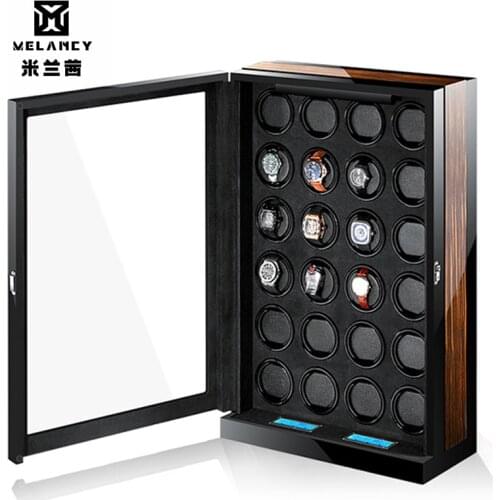 Luxury Watch winder automatic watch display for 24 watches control Stop when the cover opened LED light Remote control