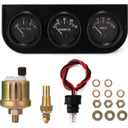Steel Material Digital Voltmeter For Car 8V-16V 3-in-1 Volt Meter Water Temp Gauge Oil Gauge Kit Universal Motorcycle Accessorie
