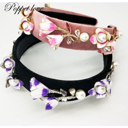 Trendy Simple Bride Hair Ribbon Leaves Pearls Wedding Decoration on the Head Wedding Dress Floral Hair Clips Bead Decoration