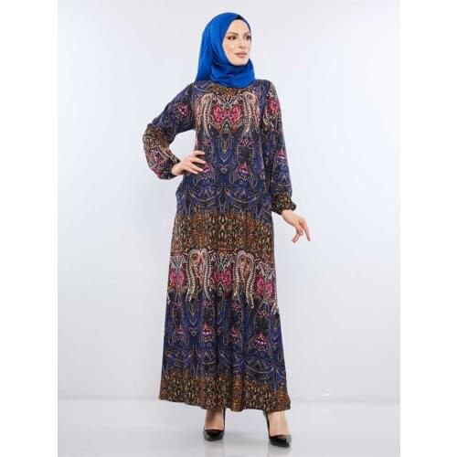 Turkish Robe Islamic Clothing Fashion Muslim Outfits Long Sleeve Long Dress Lace Big Veil Caftan Black Chain Patterned Dress