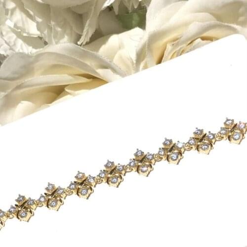 Womens Classic Charm S925 Sterling Silver Cross Zircon Flower Bracelet Original Brand Logo High Quality Jewelry Gift