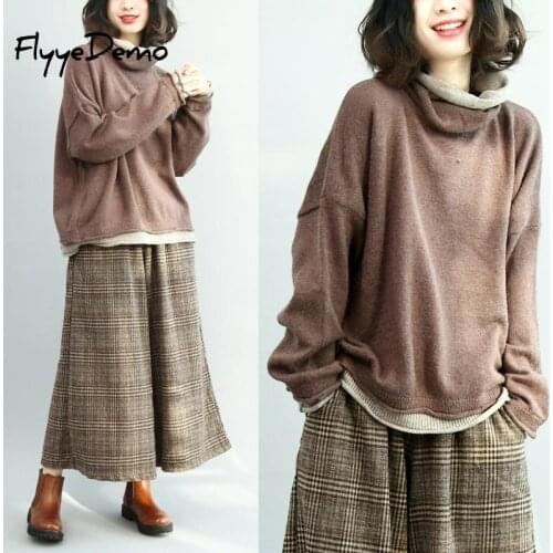 Oversized Turtleneck Patchwork Plus Size Knitted Pullover Loose Casual Sweater Women 2020 Autumn Winter Warm Long Sleeve Jumpers