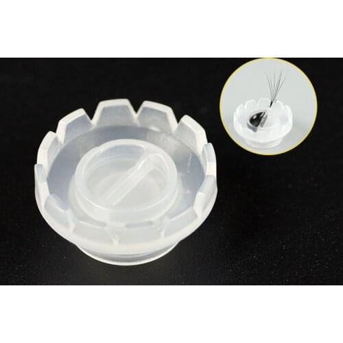 100pcs False Eyelashes Blooming Cups Planting Grafting Rapid Bloom Sun Flower Glue Cup Fan Eyelash Extension Makeup Tools
