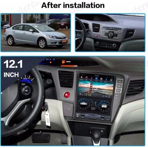 128G Android For Honda Civic 2012+ Tesla style Car DVD Player GPS Navigation Head Unit Multimedia player tape recorder Stereo