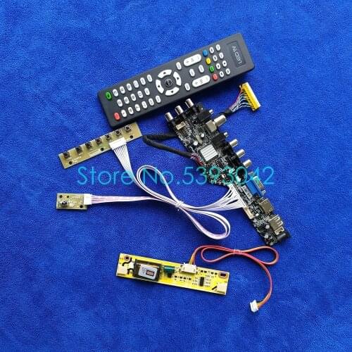 2CCFL 30 Pin LVDS signal digital DVB USB VGA LCD control board kit 1680*1050 Fit LM220WE1/M220Z1/LTM220MT05/LTN190W1 screen