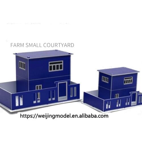 2pcs/lot Blue N 1:150 Scale Architecture Model Building House For Ho Train Layout And Hobby Model Maker