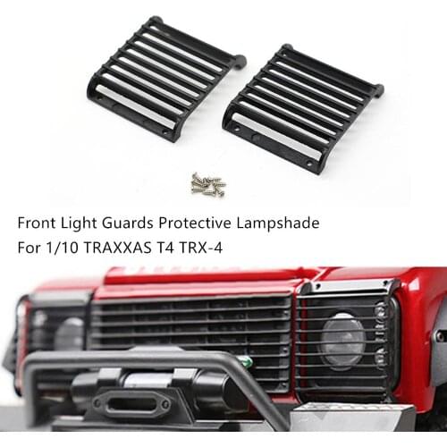2Pcs TRX4 Metal Front Lamp Guards Headlight Cover Guard Grille for 1/10 RC Crawler Car Traxxas TRX-4