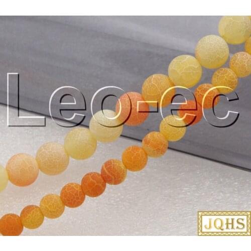 6mm 8mm round Matte Crackle Agates Loose Strand For Jewelry Making 15" V1324