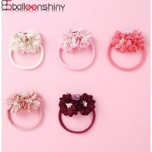Balleenshiny Fashion Fabric Simulation Stitching Flower Baby Seamless Headbands Kids Girls Hair Accessories Newborn Headwear