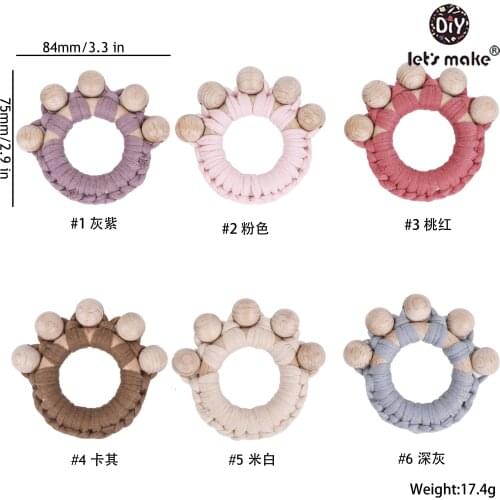 Lets Make Wooden Baby Toys Wooden Beads Woven Wood Ring Christmas Gym Wood Animal Rattles Wooden Teether BPA Free Kids Toys