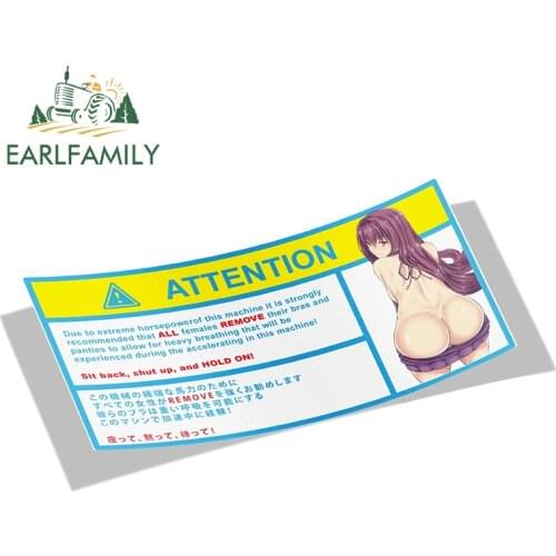 EARLFAMILY 13cm x 7.3cm Car Stickers for Fate Stay Night Warning Slap Stickers Anime Vinyl Car Window Bike Decal Car Accessories