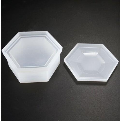 DIY Hexagon Storage Box Mold Crystal Epoxy Plum-shaped Silicone Mould Dried Flower Resin Decorative DIY Hand Crafts