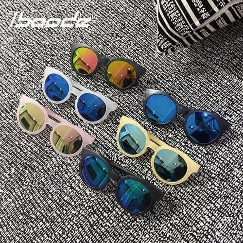 Iboode Frosted Children Sunglasses Candy Colorful Reflective Mercury Kids Sunglasses Anti-UV400 Baby Boys Girls Shade Eyewear