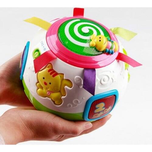 Baby puzzle toy naughty spin ball electric music light multifunctional children interaction balance cubes toys