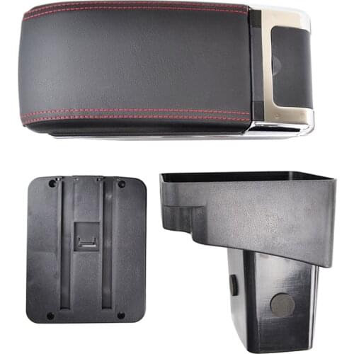 Leather Armrest Arm Rest Center Console Storage Box For Hyundai Solaris Accent ( RB ) 2011-2016 2012 2013 2014 2015 Accessories