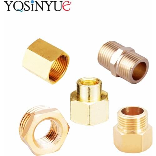 Brass Pipe Hex Nipple Fitting Quick Coupler Adapter 1/8 1/4 3/8 1/2 3/4 1 BSP Adapter Fitting Reducing Hexagon Bushing