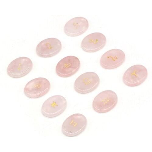 12Pcs Small Beads Natural Semi-Precious Stone Egg Shape Rose Quartz Beads With Holes for Unisex Charm Jewelry Gifts 12x16mm