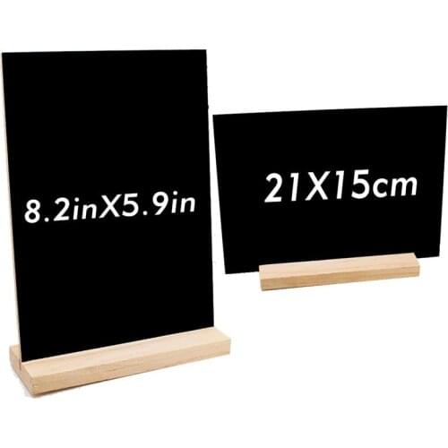 Chalkboard Sign Single-Sided Erasable Message Board Blackboard Desktop Decor Sign Small Blackboard with Bases for DIY Decoration