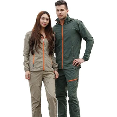 Spring Summer Man Woman Outdoors Quick-drying Clothes Trekking Hiking Sports Jogging Camping Long Sleeve Zipper Cardigan Shirt