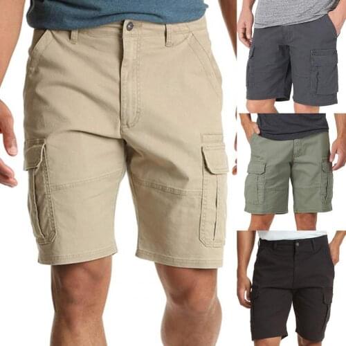 Mens Military Cargo Shorts Multi Pockets Thin Men Solid Color All Match Short Pants Casual Short Pants Plus Size for Fitness