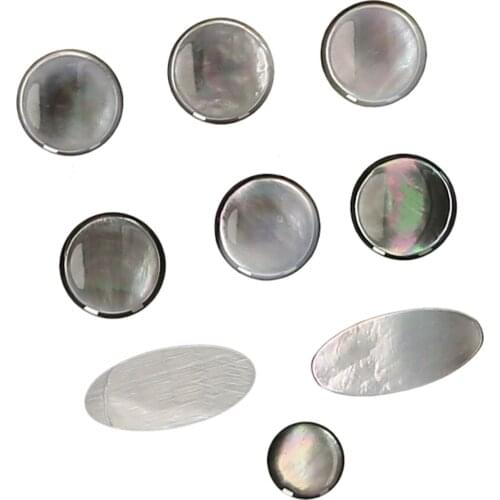 Muslady 9pcs Saxophone Buttons Shell Material Set of 9pcs Sax Key Buttons for Alto Saxophone Accessories Musical Instruments