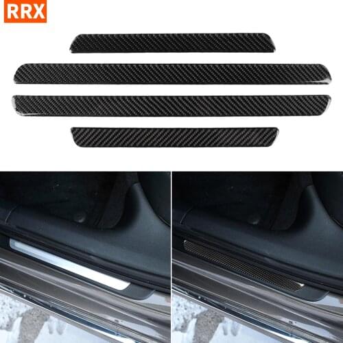 For Audi A6 S6 C7 A7 S7 4G8 Accessories Carbon Fiber Auto Door Threshold Cover Anti Scratch Stickers Door Sill Scuff Plate Mat