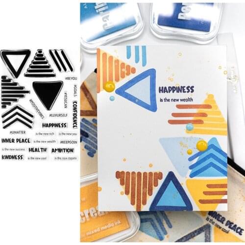 New Doodled Triangles Square Background Pattern Stamps Scrapbook Diary Decoration Embossing Cut Dies Template DIY Maker Albums