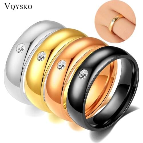 New Arrival fashion CZ Crystal wedding rings for women Girls Kids stainless steel engagement jewelry 4 color