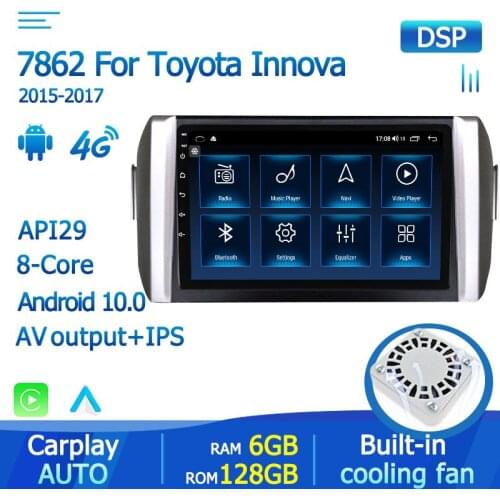 Ram 6G+128G Android 10.0 GPS Nav For Toyota Innova 2015-2018 DSP Car Radio Audio GPS Multimedia Player Stereo 4G Lte 5G HZ Wifi