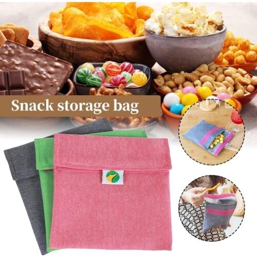 Portable Bread Pouch Sandwich Snack Bag Reusable Washable Lunch Bag Fruit Storage Pouch For Parent-child School Work Travel