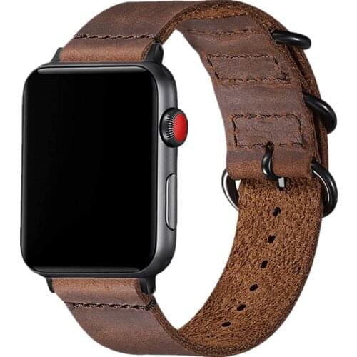 Cow Leather Watchband For apple watch band 44mm 40mm iwatch Series SE 6 5 4 3 2 Accessories loop 42mm 38mm bracelet Replacement