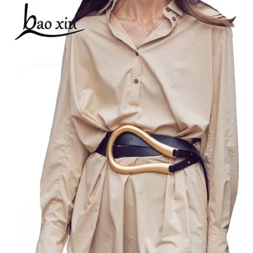 New ladies luxury belt fashion leather metal U-shaped gold pin buckle belt banquet dress decorative ladies jeans belt accessory