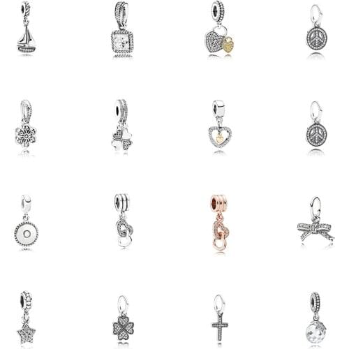 Kakany 100%925 Sterling Silver Bow Starlight Intertwined Heart Pendant Silver Ornament Original Fashion Jewelry Free Shipping