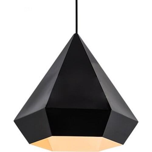 Nordic Loft Pyramid Pendant Light E27 Bulb American Minimalist Diamond Suspension Luminaire Hanglamp For Bedroom Restaurant 484