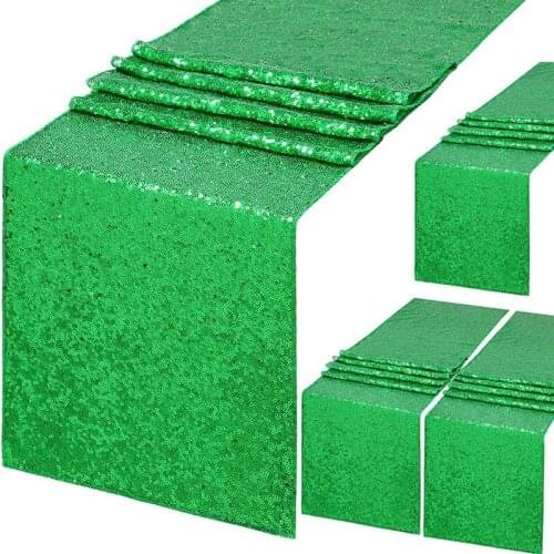 Sequin Table Runner Glitter Runner For Rectangle Tables Decoration Wedding Party Sequin Glitter Runner 4 Pack