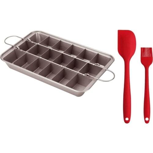 Brownie Pan with Dividers,Non-Stick Edge Brownie Pans,Bakeware Cutter Tray Molds Square Cake Fudge Pan for Oven Baking